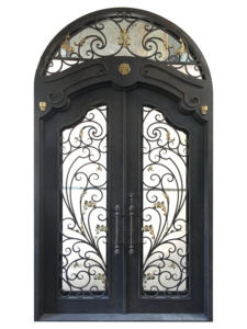 Portes de sécurité modernes en <span class=keywords><strong>fer</strong></span> <span class=keywords><strong>forgé</strong></span> (anciennes) Double portes d'entrée extérieures Porte d'entrée - Product Image 2