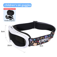 Masque de ski Kenquaz TPU blanc pour enfants, à porter par-dessus des lunettes, taille unique, modèle KPM-3200, protection UV, verres anti-buée, rangement portable