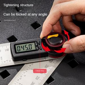 مسطرة زاوية رقمية من الفولاذ المقاوم للصدأ، أداة قياس، منقلة 200 مم DL305200، وزن 0.24 كجم، صنع في الصين - Product Image 5