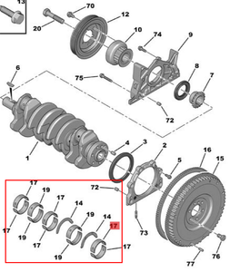 Rodamiento de Cigüeñal para Motor EC8, Repuesto para Peugeot 2008, 301, 307, 308, 408, Citroën C3XR, C4L, SHIJIA OE 9673407080 9673428680 - Product Image 2