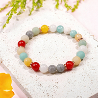 Bracelet de guérison en amazonite Go2boho, bracelet en pierres précieuses naturelles pour un esprit calme, l'attirance de la richesse et l'équilibre énergétique