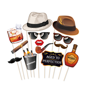 Huancai whisky <span class=keywords><strong>cerveza</strong></span> Photo Booth Props 25 PCS Party Props <span class=keywords><strong>Kit</strong></span> con palos <span class=keywords><strong>de</strong></span> madera <span class=keywords><strong>para</strong></span> cumpleaños envejecido a la perfección Party Supplies - Product Image 2
