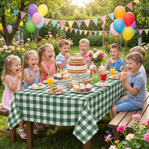 Lot de 3 nappes à carreaux vichy vert et blanc, décorations pour fête de <span class=keywords><strong>golf</strong></span> Masters, 54 x 108 pouces, nappes à carreaux vertes festonnées - Product Image 6