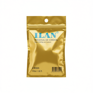 Terminali per cordoncino 2.4mmx5mm oro, 100 pezzi per la creazione di gioielli - Product Image 2