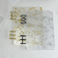Classeur A5 transparent en acrylique, carnet à feuilles mobiles, logo personnalisé, classeur à 6 anneaux en acrylique pour le bureau, l'école, la papeterie
