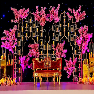 Fashionable Metal Wedding Stage Candle Wall Decor Setup Arch Style Durable Lightweight Portable Customized Color Events Outdoor - Product Image 1