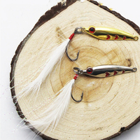 Leurres de pêche métalliques 3D à plumes, à coulée lente, pour la pêche au trolling, réfléchissants, pour eau douce et eau de mer, 2.5g 4.5g, pour Black-bass, Brochet, Lucioperca, Seabass