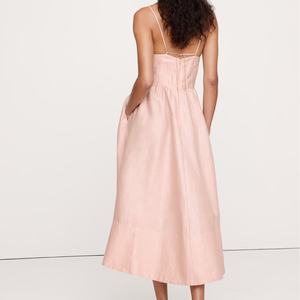 Fabricant de vêtements, robe d'été à bretelles spaghetti personnalisée avec étiquette privée, robe décontractée sexy et modeste pour femme - Product Image 3