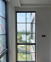 Fenêtre battante moderne en alliage d'aluminium avec verre trempé et moustiquaire magnétique à persiennes