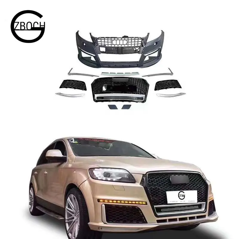 Toptan otomotiv parçaları araba tampon 2007 + Audi Q7 SQ7 yükseltme RSQ7 ön araba tampon araba ızgarası