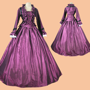 Classico viola medievale europeo e americano Victoria <span class=keywords><strong>Lolita</strong></span> abito regolabile arruffato - Product Image 4
