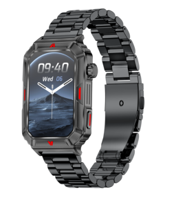 Vendita calda CF26 1.57 pollici braccialetto intelligente BT5.2 nero impermeabile in acciaio IP67 cinturino Android IOS supporto di attività di sonno Tracker - Product Image 1