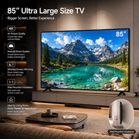 Televisor Inteligente Android 4K de 85 Pulgadas con Pantalla Grande de Vidrio Templado, Televisión LED para Cine en Casa, Hoteles, Uso Comercial y Minorista