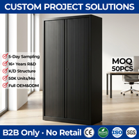 Armoire de rangement commerciale en acier avec portes à tambour métalliques et étagères réglables pour bureau et école