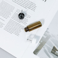 Flacon en verre ambré de 5 ml, 7,5 ml, 15 ml avec bouchon à vis, petit flacon vide pour médicaments avec cuillère doseuse pour poudre