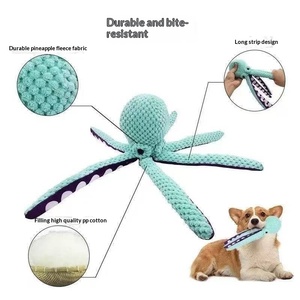 ของเล่นรูปปลาหมึกหกขา ยี่ห้อ Octopus Design ของเล่นสำหรับสัตว์เลี้ยงขนาดเล็ก ทำจากวัสดุที่เป็นมิตรต่อสิ่งแวดล้อม ไม่แตกหักง่าย ของเล่นเสียงดัง สนุกสำหรับแมวและสุนัข ช่วยขัดฟัน - Product Image 2