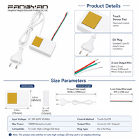 Interrupteur tactile miroir haute tension AC 110V 220V 200W, contrôle CCT monochrome ou tricolore pour bande LED