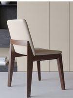 Chaises de salle à manger italiennes modernes, style nordique simple, pieds en bois massif, chaises de salle à manger décontractées avec dossier en cuir pour la maison, le salon, L046