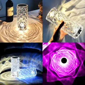 Crystal Rose Atmosphere Lamp Bedroom Bedside Lamp LED Night Light Romantic Ins Wind Net Red Mood Light Gift Light