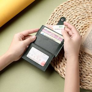 Tarjetero Delgado de Cuero PU Vintage, Estuche para Tarjetas de Identificación Tejido, Cartera Pequeña para Tarjetas de Crédito para Hombres y Mujeres - Product Image 3