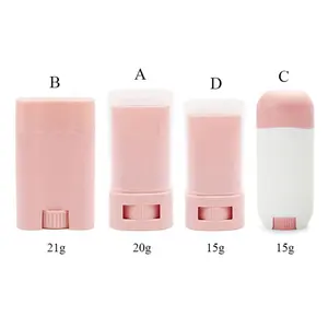 Bouteilles ovales en plastique PP rose, bleu, 10 pièces, 15g ou 20g, conteneur de déodorant