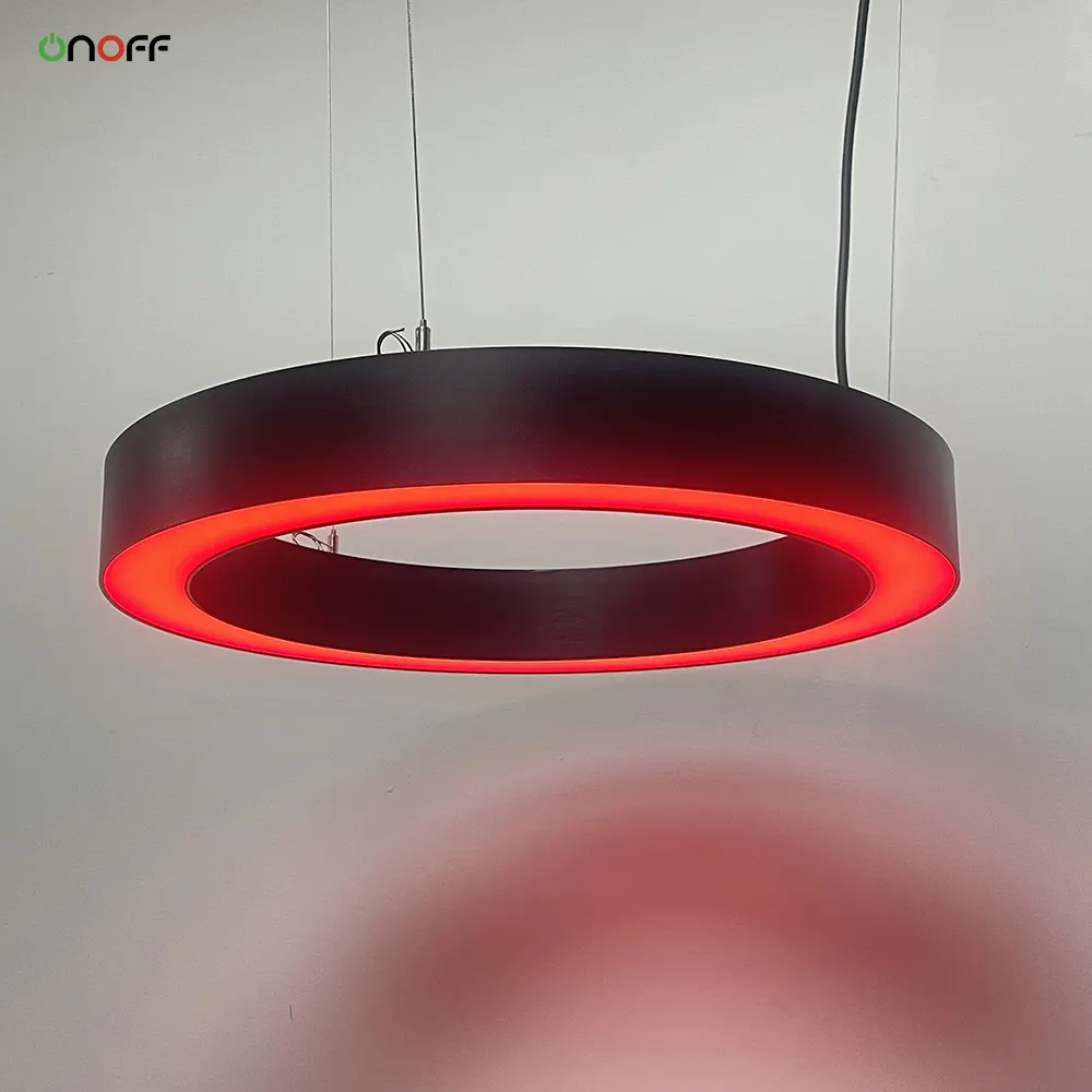 RGB/RGBW DMX512 indoor hanging led ring light aluminum round ring lamps with decoder