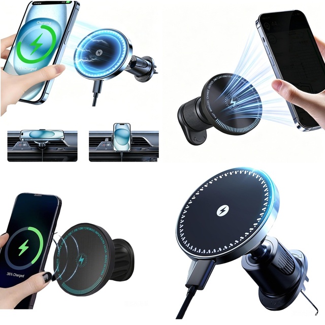 Trending Products Electronic Accessories 2026 Wireless Car Charger Magnetic Air Vent Car Phone Holder Consumer Electronics