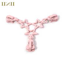 Glissières de fermeture éclair en métal de taille 5, personnalisées, colorées, en forme d'étoile, tirette de fermeture éclair en nylon, tête de fermeture éclair rose pour sacs