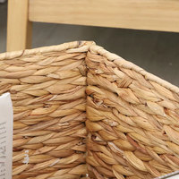 Panier de rangement pliable carré en jonc de mer et en jacinthe d'eau, paniers en jonc de mer avec poignée pour la décoration, panier à fruits