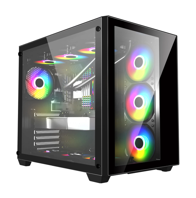 AntarcChill Seaview Desktop Gaming Computer Case Standard Edition Transparent Side Chassis Supports Gaming Computer Cases Towers