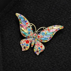 <span class=keywords><strong>Broche</strong></span> de Mariposa Chapado en Oro con Incrustaciones de Cristales de Estrás, <span class=keywords><strong>Broche</strong></span> de Alta Costura para Mujer, Exquisito Adorno de Aleación con Forma de Animal para Bodas y Fiestas - Product Image 4