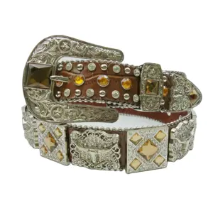 New Trend Bling Bling Rhinestone Belt Men Women Western Cowboy Cowgirl custom belts Crystal Studded Leather Diamond Belt