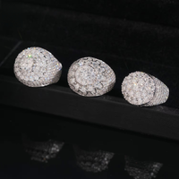 En stock aux États-Unis : Collection de bagues croix en argent sterling S925 avec moissanite VVS Ice Out pour hommes, style rappeur