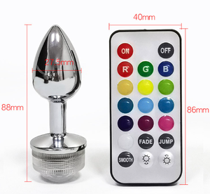 Kleine Analplugs mit Fernbedienung, bunte LED-Analsexspielzeuge für Paare, Großhandel, Metall-Analplug, Prostatamassagegerät - Product Image 3
