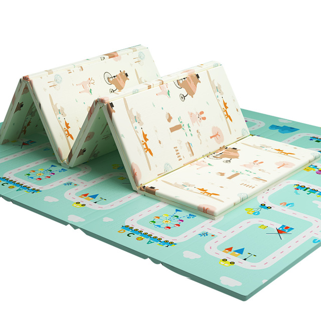 Non Toxic Kids Mat Folding Baby Play Mat Waterproof Foldable Baby Crawl Play Mat Cartoon Foam Kid Play Rug
