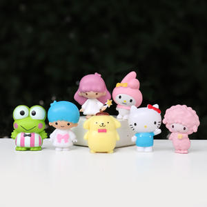 Decoración de escritorio de Anime de dibujos animados para My <span class=keywords><strong>Melody</strong></span> para Kuromi <span class=keywords><strong>Twin</strong></span> Stars Car Dolls figuritas Súper suaves pequeños adornos de estrés para niños - Product Image 3