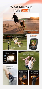 Estabilizador de Teléfono Inteligente Hohem <span class=keywords><strong>ISteady</strong></span> V3 Ultra con Seguimiento Facial por IA, Gimbal de 3 Ejes, Palo Selfie Integrado, Portátil para iPhone 17 - Product Image 5