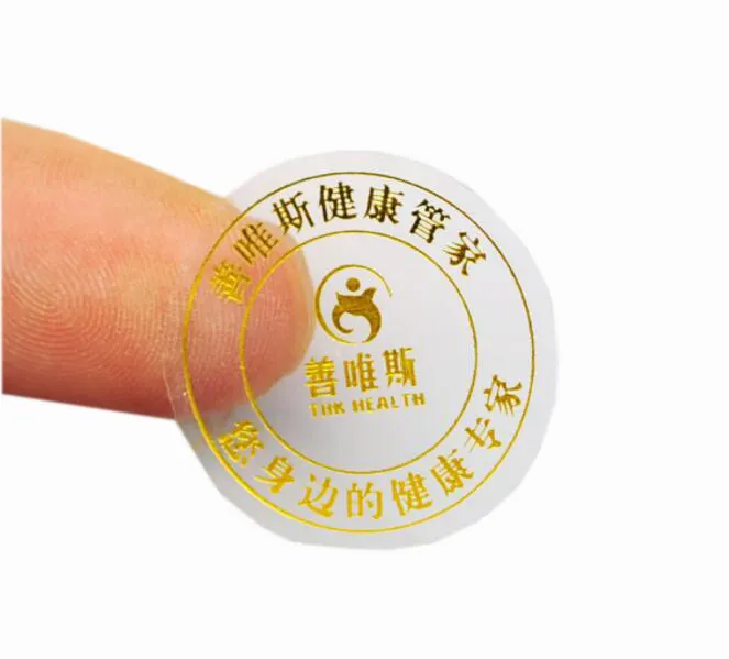 Customized printed gold foil stamping round label stickers