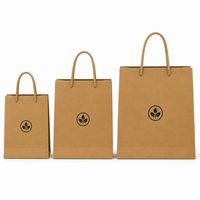 Sacs cadeaux pour petites entreprises, sacs cadeaux en papier kraft personnalisés avec poignées en corde torsadée, logo, sacs cadeaux en papier écologiques pour les cafés