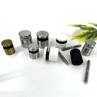 Entretoises de fixation en acier inoxydable finition satinée pour cloisons vitrées, diamètre 38mm/50mm, longueurs 5/10/20/30/40/50mm, pour intérieurs commerciaux