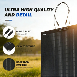 แผงโซลาร์เซลล์ Alecter Solar Universal 100W 12V แบบยืดหยุ่น โมโนคริสตัลไลน์ ประสิทธิภาพ 23% พกพาสะดวก น้ำหนักเบา รุ่น APH-P148 สำหรับ - Product Image 6