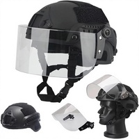 Casque tactique VANDA MICH 2000 ACH avec visière transparente, rail latéral NVG, matériau PE, sangle rembourrée