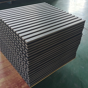 Décoration murale moderne, panneaux muraux cannelés, panneaux en <span class=keywords><strong>bois</strong></span> noir 600*600mm, Akupanel, lattes en <span class=keywords><strong>bois</strong></span>, décoration murale intérieure - Product Image 5