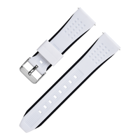 Bracelet de montre connectée en silicone 22 mm, réglable, confortable, respirant, avec aérations en échelle, style ISO
