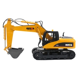 Mini-excavatrice électrique Huina 1535-1 à l'échelle 1/14 avec pince, véhicule d'ingénierie télécommandé, modèle RC, voiture jouet en alliage sur chenilles - Product Image 3