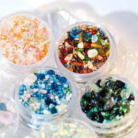 Xiaohongshu DIY Wearable Nail Art Material Kit 3D Glitter Diamantes de imitación sueltos y 111-150 Accesorios de vidrio Diseño simple fresco