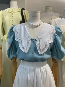 <span class=keywords><strong>Cuello</strong></span> <span class=keywords><strong>Falso</strong></span> Blanco con Lazo Delantero y Bordado Floral <span class=keywords><strong>Desmontable</strong></span> de Organza Blanca para Mujer, Accesorio de Vestir - Product Image 6
