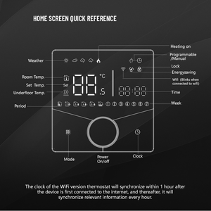 Becasmart BHT-009 Bouton Intelligent Thermostat Moderne 220V/24V Éclairage Dynamique 8 Chauffage Au <span class=keywords><strong>Sol</strong></span> Chaudière À Gaz pour Hôtels Salles De Bains - Product Image 3