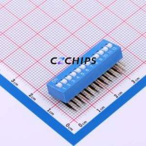 DA-12-B-T DIP Switch Through hole Component (THT),P=2.54mm Switch Piano Key Single Pole Single Throw 12 2.54mm - Product Image 1