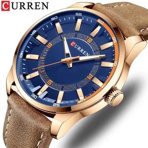 Montre CURREN 8390 חדש Relojes שעון למעלה מותג אופנה עור עמיד למים קוורץ שעונים 2021 גברים יד חדש מגיע curren שעון